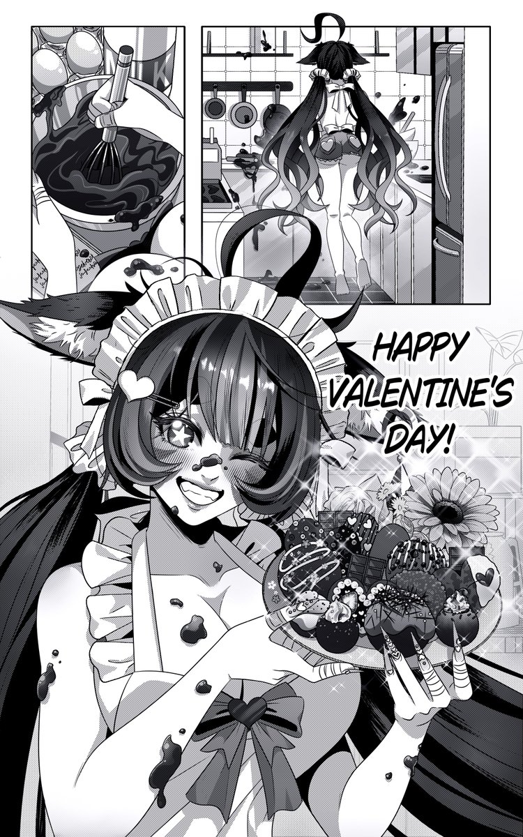 🩵Happy Valentine's Day! 🩵
  I made treats just for YOU! 🫵
Sorry about the mess but, don't worry darling I'll clean it up...