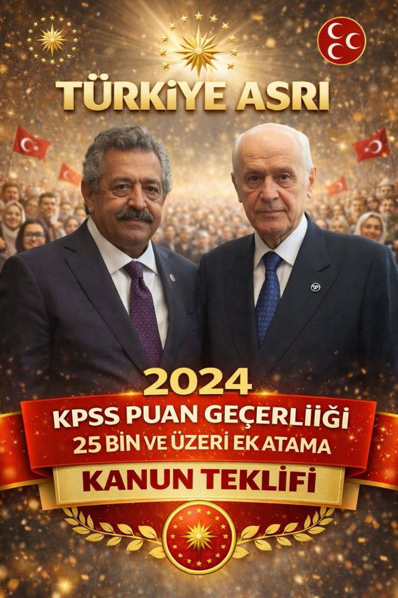 Sayın <a href="/YildizFeti/">Feti Yıldız</a> 2024 KPSS için atılacak somut adımları büyük bir heyecanla bekliyoruz. Bir kanun teklifi ile 2026 bütçesinde yer almak istiyoruz. Lütfen taleplerimizi karşılıksız bırakmayın.