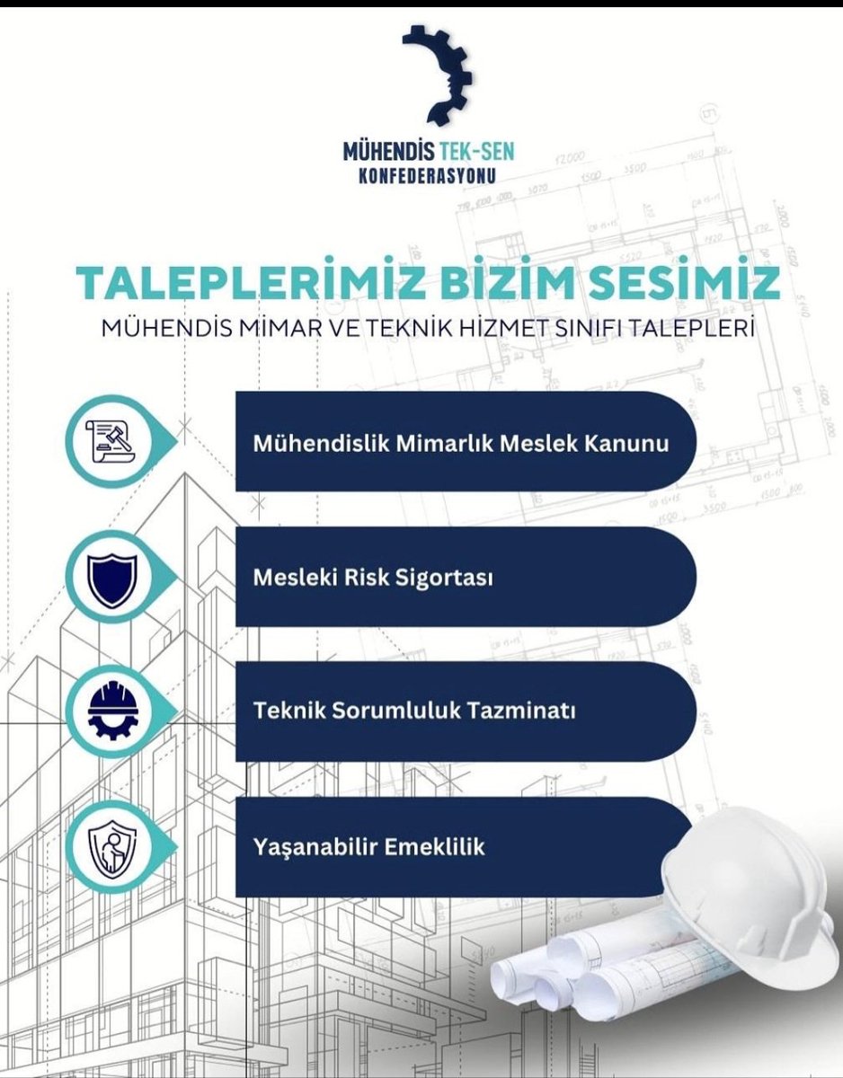 Meslek Kanunu, Risk Sigortası, Teknik Sorumluluk Tazminatı ve Yaşanabilir Emeklilik haktır.
<a href="/RTErdogan/">Recep Tayyip Erdoğan</a> <a href="/MDervisogluTR/">Müsavat Dervişoğlu</a> <a href="/eczozgurozel/">Özgür Özel</a> <a href="/erbakanfatih/">Dr. Fatih Erbakan</a> <a href="/umitozdag/">Ümit Özdağ</a> <a href="/dbdevletbahceli/">Devlet Bahçeli</a>
#MühendislikMeslekKanunu