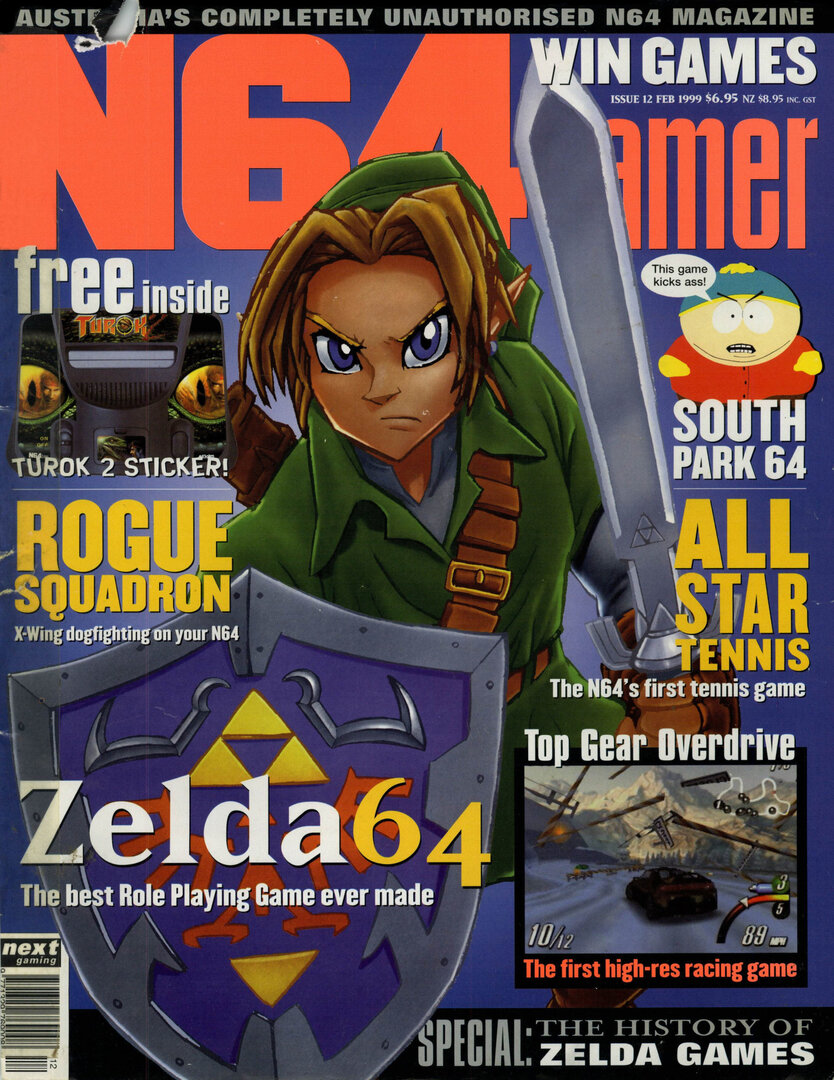 N64 Gamer #12, Feb '99 - 'Zelda: Ocarina Of Time' Cover.