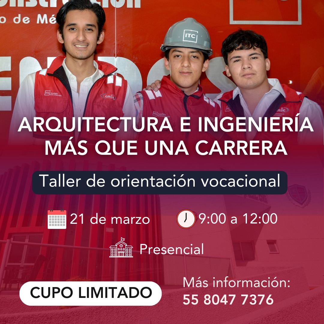 itcedomex's tweet photo. ¿Te imaginas estudiando Arquitectura o Ingeniería, pero aún no sabes cuál es tu verdadera vocación? 🏗️📐

Conoce el campo laboral, resuelve tus dudas y descubre si esta área es para ti.

📲 Más información: 55 8047 7376 https://t.co/N7JRanKa5o