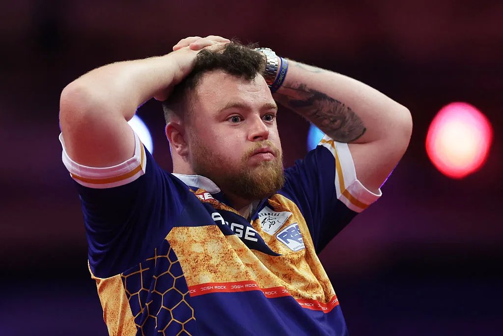 joshpearson180's tweet image. Just a 79.34 average for Josh Rock, back to back 6-2 losses now to start his Premier League campaign 😳