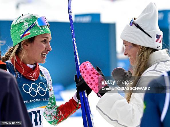 🇺🇸🇮🇷 USA's Jessie Diggins (🥉) &amp; Iran's Samaneh Beyrami.

A strong message at #Milan2026. The Iranian people and Americans have been friends for centuries.
