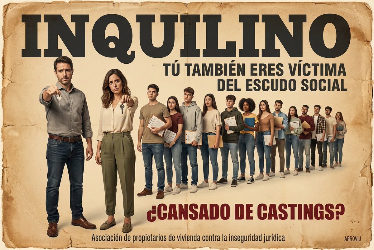 No te alquilan porque cobras menos de 1.800€, tienes hijos o eres perfil vulnerable. Pero solo quieres pagar y vivir tranquilo.  
Te han vendido que la paralización de desahucios te protege pero lo único que ves es menos pisos y más castings de alquiler

Cuéntanos tu caso por MD