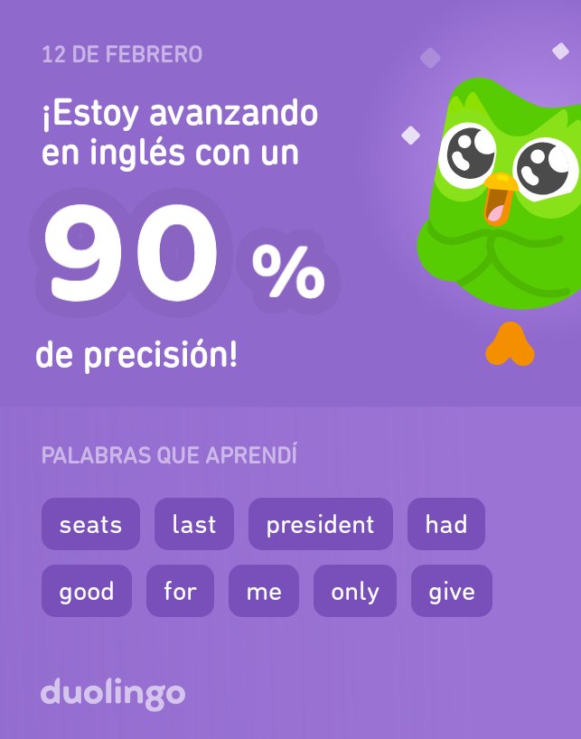 abelbonilla50's tweet photo. ¡Estoy aprendiendo inglés en Duolingo! Es gratis, divertido y efectivo. https://t.co/ishTuxmjpU