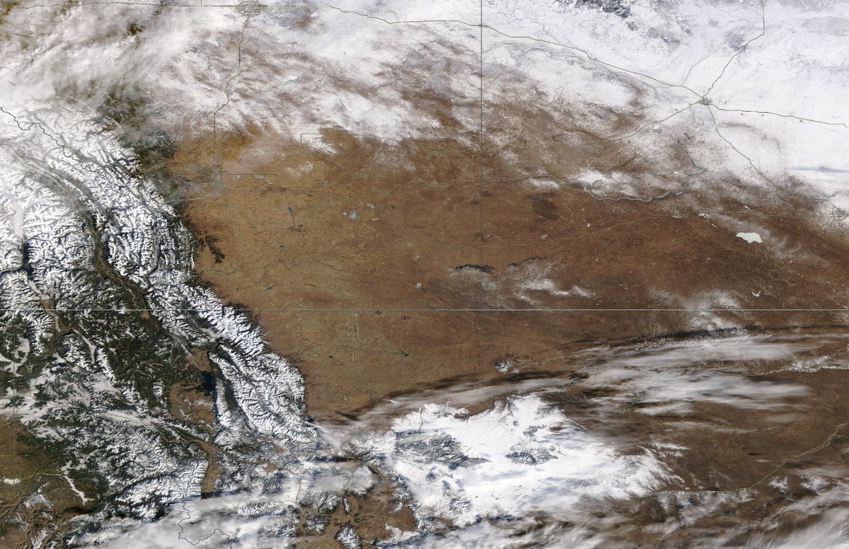 AnthonyFarnell's tweet photo. Southern Alberta, Saskatchewan and most of Montana void of snow... in the middle of February. https://t.co/IE8AdkJvKp