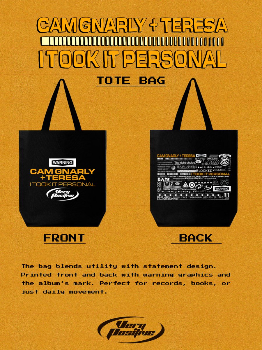 I Took It Personal on EVERYTHING ⚠️✨

Vinyl for the crate diggers.
Cassette for the nostalgia-holics.
CDs for the real CD players still outside.
Tees &amp; Totes so you can literally wear the mood.
NFC keychain cause we futuristic wit it.

Very Positive, Ain’t Passive .. 
A lot of