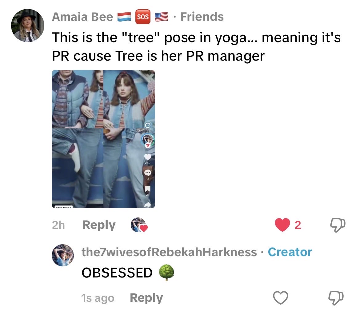 the7wivesofRH's tweet photo. OOMF is rocking me!! 

This is the "tree" pose in yoga... meaning it's PR cause Tree is her PR manager 🌳🧘‍♀️💐🪵

PR

Public Relations 📰
Pet Rock 🪨
Paper Rings 💍

Performance aRt 🎭 lol https://t.co/hVdSbVNqTA