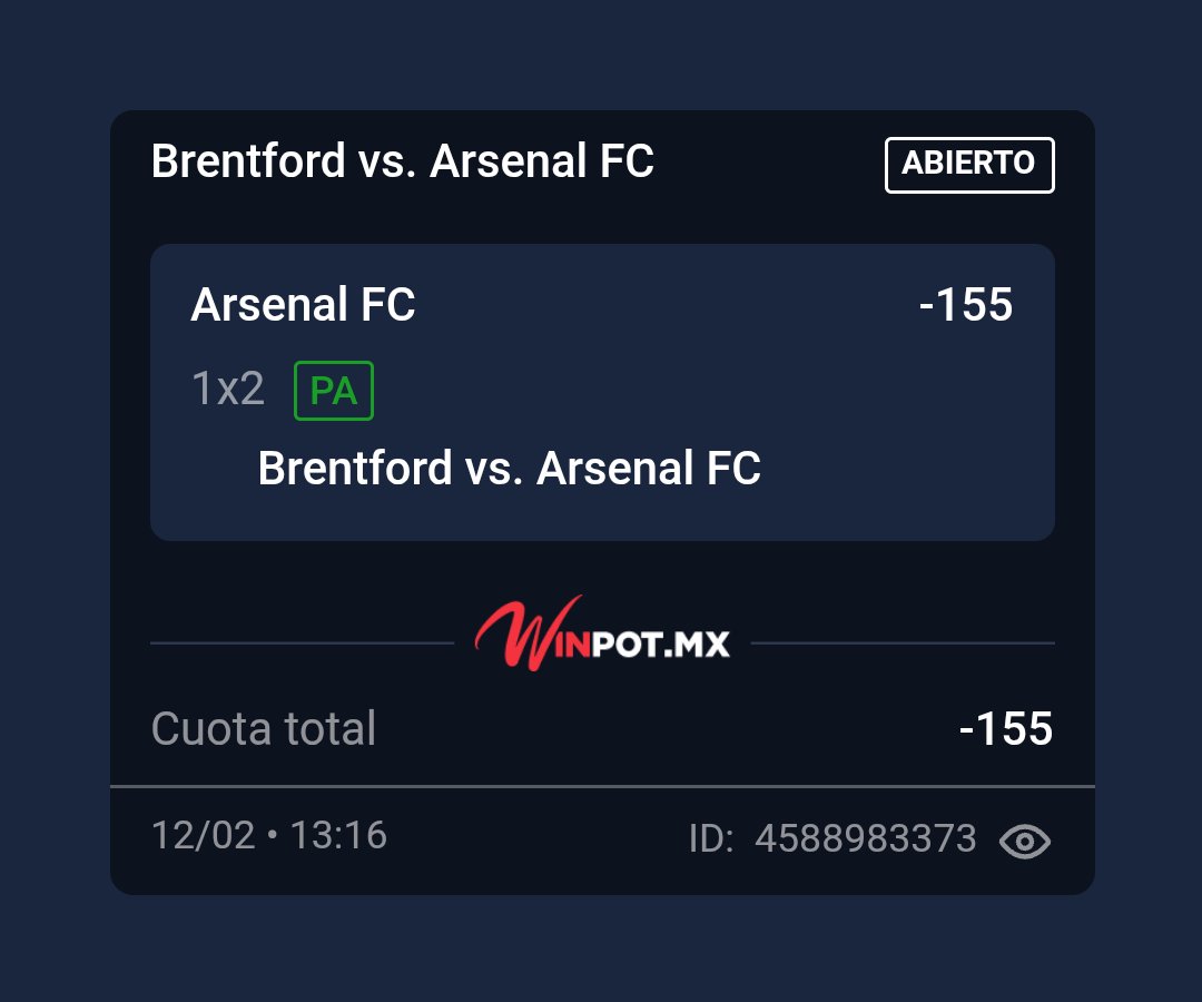SIN MIEDO AL ÉXITO 🙌🏼 VAMOS CON EL PICK DEL DÍA 🔥 

🏟 Brentford vs Arsenal

#PremierLeague