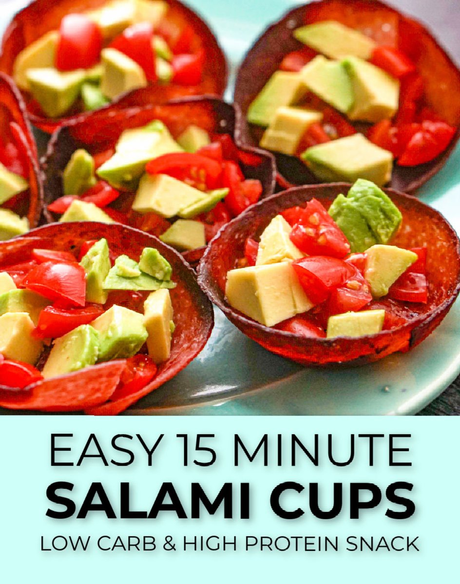 Keto Salami Cups - 15 minute low carb, high protein snack or app! mylifecookbook.com/tomato-avocado… via <a href="/mylifecookbook/">Denise Z Wright</a> #keto #lowcarb #protein