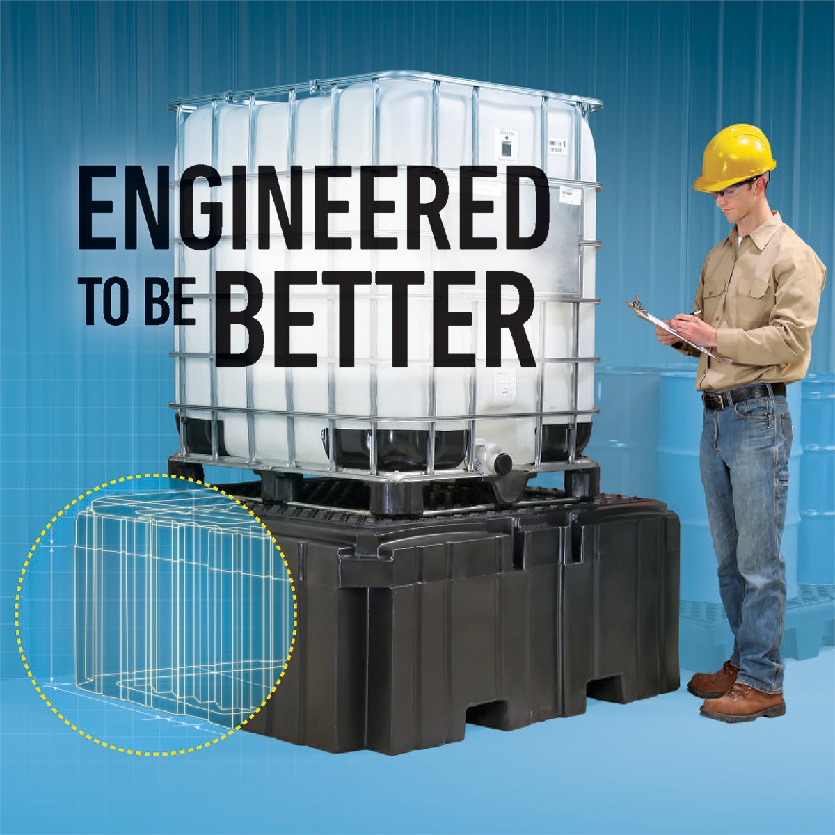 You can't buy a stronger pallet to store your totes in compliance. #PIG is the toughest on the market! newpig.social/e0a