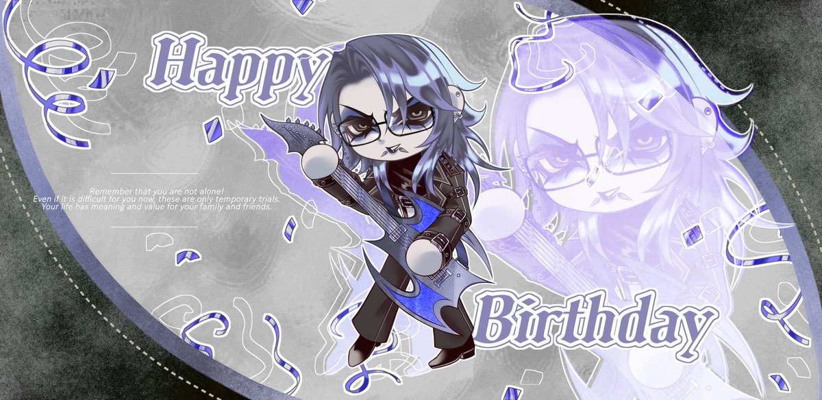 happy birthday to me which was on february 10th 🎉💙 ( the art shows my chibi character )  #oc #art