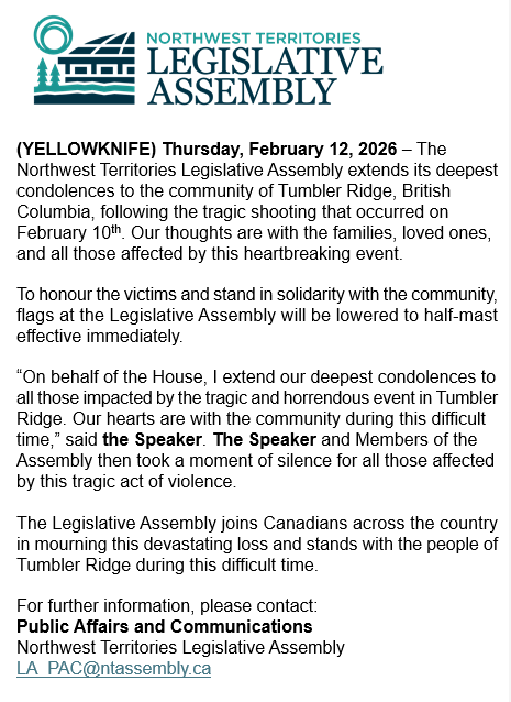 CWawzonek's tweet image. I find this news extremely difficult. I hope that Canada continues to stand together to support responsible gun control and access to safe health care including mental wellness.

#TumblerRidge #GunControl #MentalWellness #NWTpoli #CDNpoli