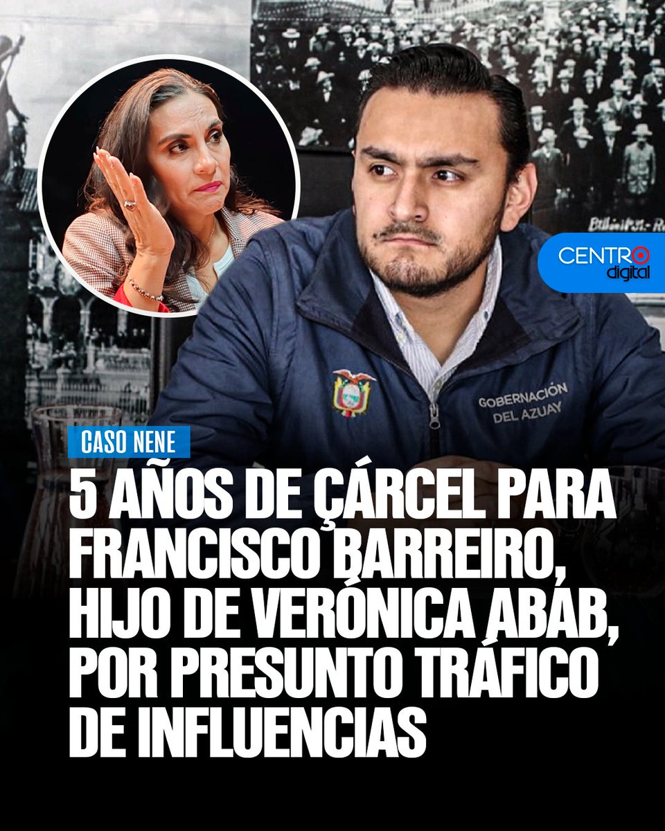 #ATENCION | Un tribunal condenó a Francisco Barreiro a cinco años de prisión por su presunta participación en un caso de tráfico de influencias vinculado a la Vicepresidencia de la República. Además, se le impuso una multa equivalente a dos salarios básicos y la suspensión de sus