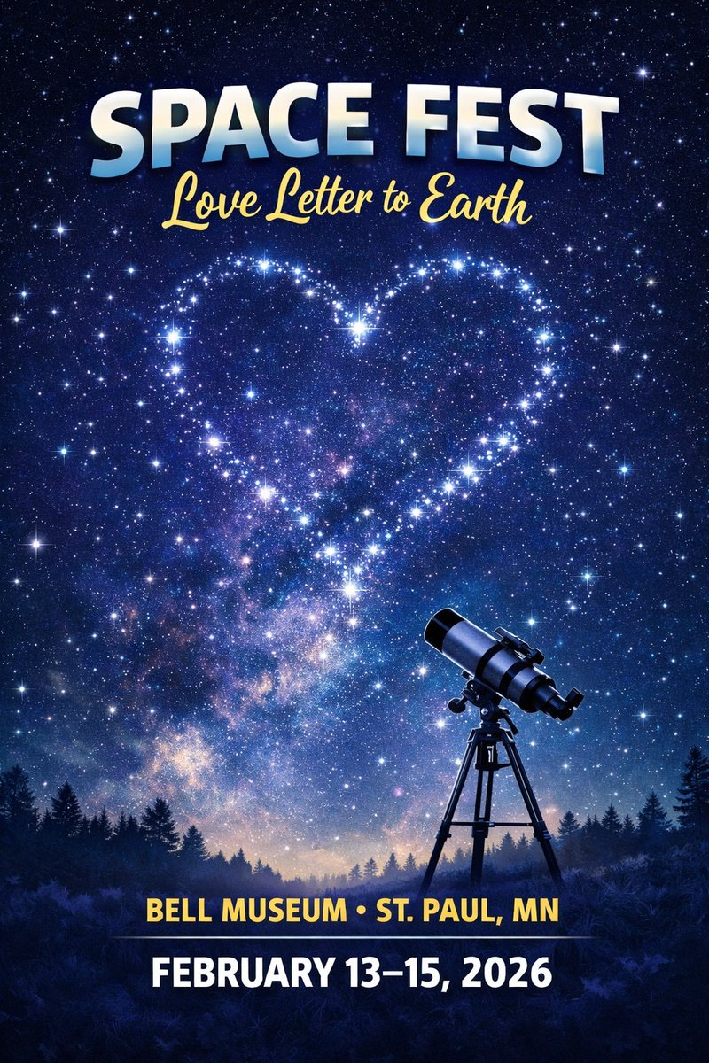 Space Fest: Love Letter to Earth
📍 Bell Museum – St. Paul
📅 Feb 13–15, 2026
🌌 Free Friday Star Party
👨‍🚀 Astronaut appearance
🎨 Hands-on family activities

Details 👇
 365twincities.com/space-fest-lov…