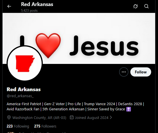 enthusmiasma's tweet photo. @red_arkansas_ I'm sorry: It. It's a couchfucker fan.
It loves Jesus, too. And the Hogs. #wps
"Sinner saved by grace," folks!
Feel free to report and block. There's plenty of posts to choose among.
#arpx #arnews #maga #idiots #lame #trollbot https://t.co/byLNGeZV60