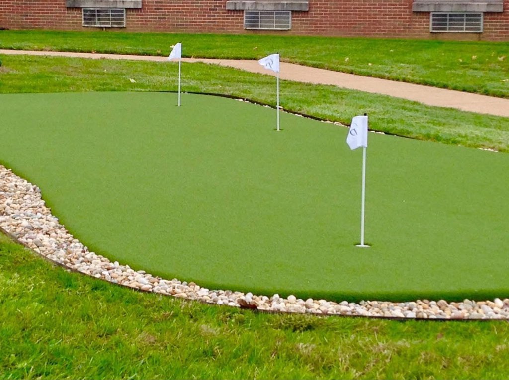 SportCourtSTL's tweet photo. Court Builders of St. Louis’s professional-grade putting greens let you experience the look and feel of the golf course right outside your back door. Our putting greens can include natural breaks and slopes that mimic those on your favorite course. ⛳️ https://t.co/DovtzdfcmZ