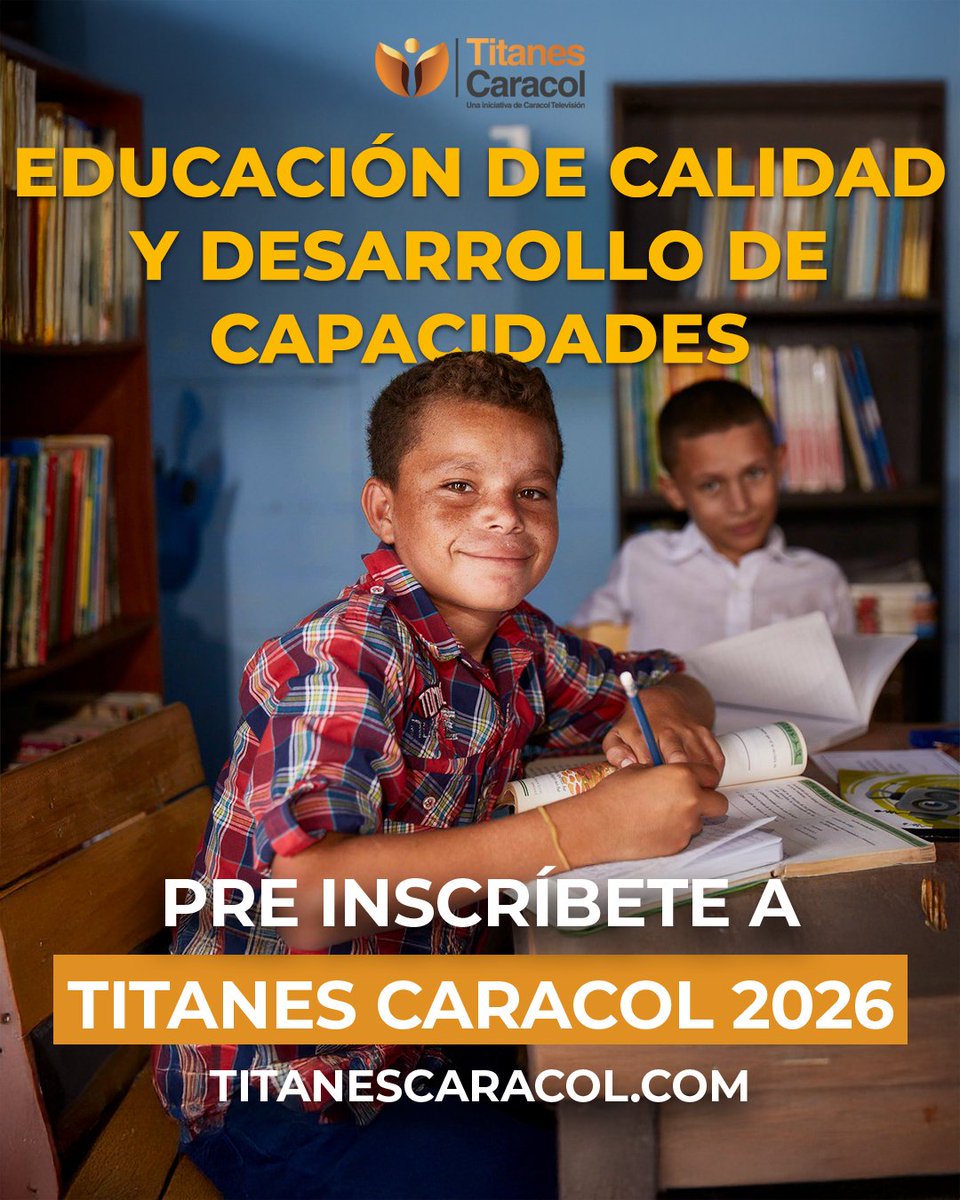 Si tu iniciativa busca garantizar una educación inclusiva, equitativa y de calidad, promoviendo oportunidades de aprendizaje durante toda la vida para todas las personas, es tu oportunidad para inscribirte en #TitanesCaracol en titanescaracol.com