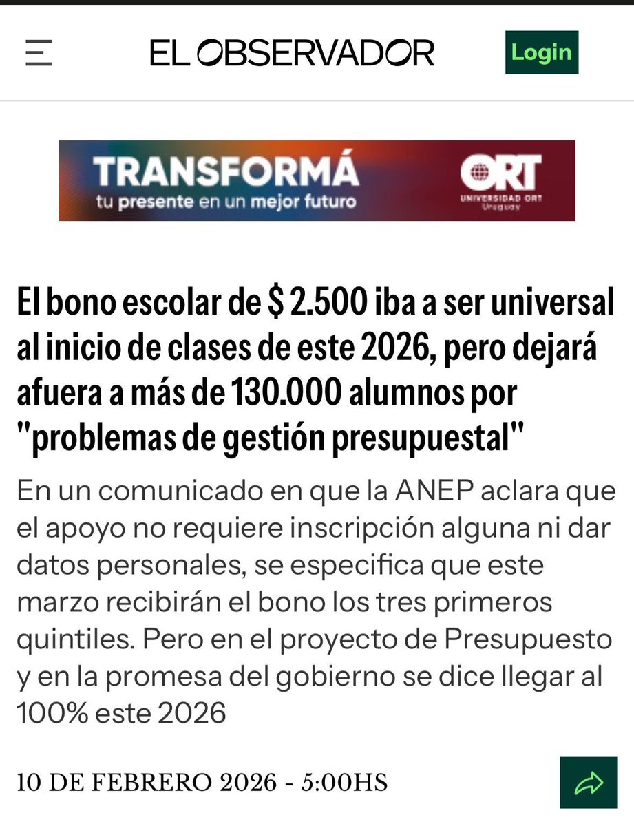 La amnesia de algunos medios pera desinformar es asombrosa. 
Abro hilo 

Hoy más temprano <a href="/ObservadorUY/">El Observador Uruguay</a> publicaba esto: