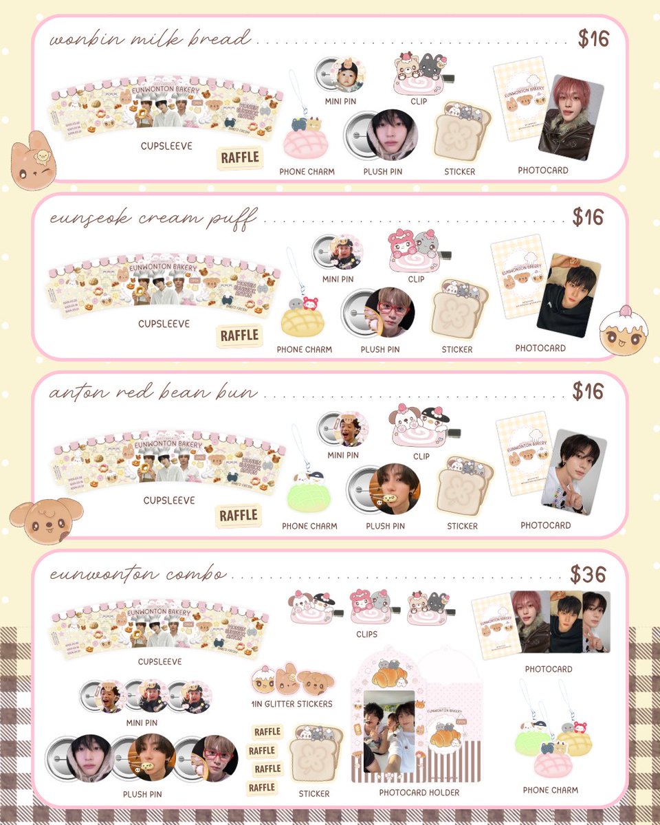 𝙚𝙪𝙣𝙬𝙤𝙣𝙩𝙤𝙣 𝙗𝙖𝙠𝙚𝙧𝙮 𝙞𝙨 𝙤𝙥𝙚𝙣! 🥖📋🍞🥐🤍

🥧 celebrate our march boys w us! if you cannot make the event in-person, shipping options are available :) 

→ purchase here forms.gle/YpLut1tbBRtVu7… (USA addresses only for shipping) 

🧸 for more updates see our