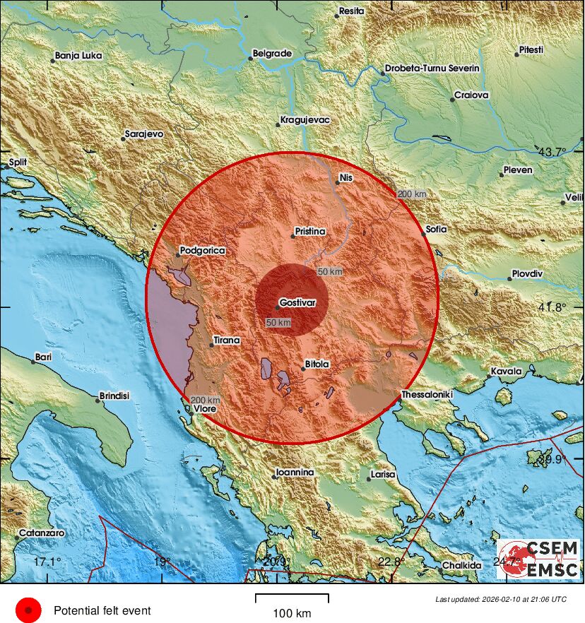 #Earthquake (#земјотрес) possibly felt 19 sec ago in #RepublicofNorthMacedonia. Felt it? Tell us via:
📱m.emsc.eu/#app
🌐m.emsc.eu
🖥emsc-csem.org
⚠ Automatic crowdsourced detection, not seismically verified yet. More info soon!