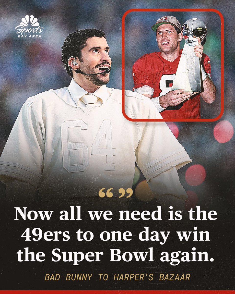 NBCS49ers's tweet photo. Bad Bunny knows ball‼️

» Read here: https://t.co/hbzAboe8KV https://t.co/Wrpg99tXkK