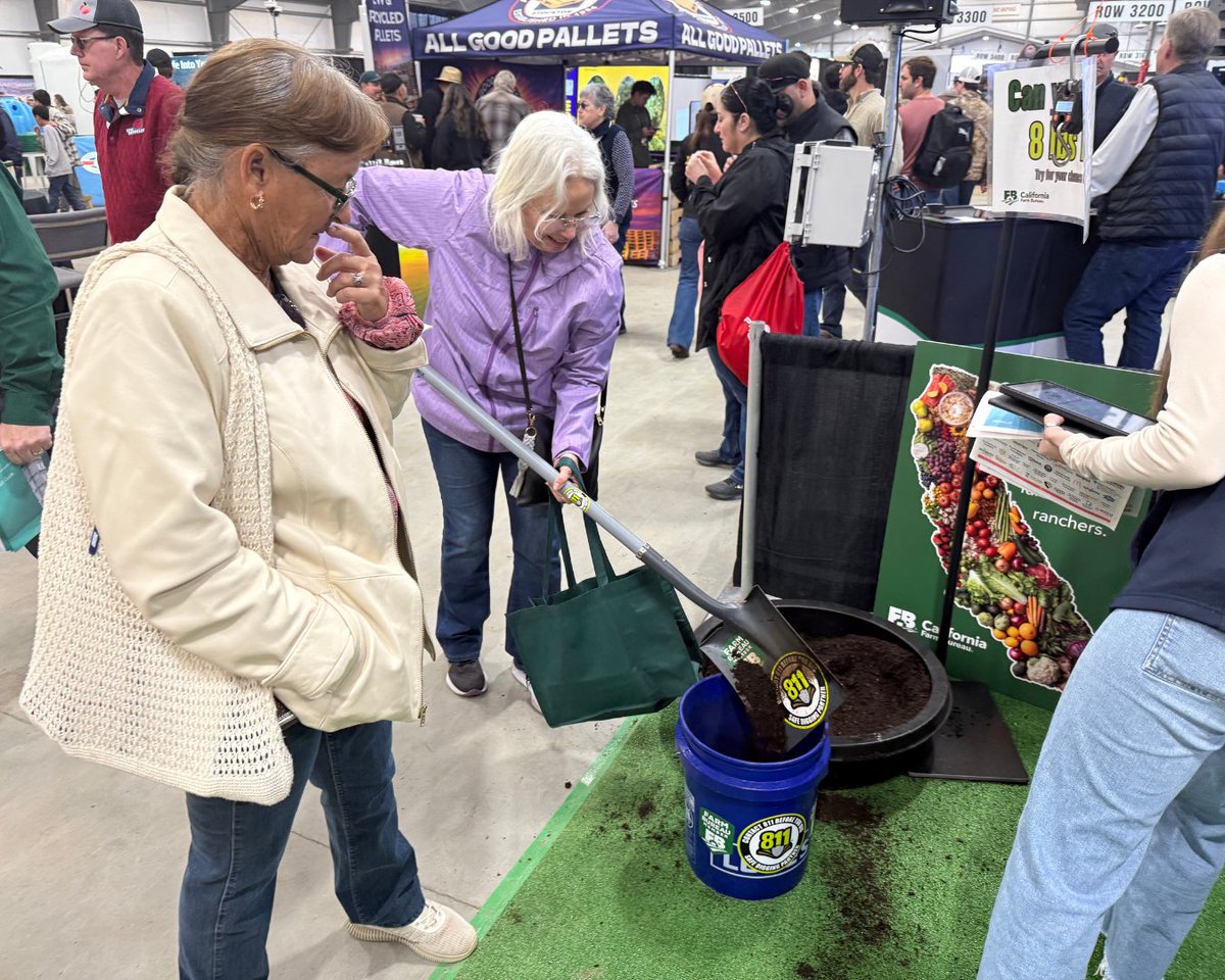CAFarmBureau's tweet photo. We’re at the @WorldAgExpo! 🌎🚜

If you’re in Tulare this week, stop by our booth and say hello to the teams from Farm Bureau, FELS, @LearnAboutAg and CalAgXchange! From advocacy and education to workforce solutions and innovation, we’re all in one place, connecting with growers and ag professionals from across California and beyond.

And don’t miss our fun challenge with @USANorth811  — Call Before You Dig 👀
👉 Can you measure 8 lbs. 11 oz. of dirt? Grab a shovel, take your best shot, and win some prizes!

📍 Find us in Building C, Booths 3202 & 3203
Hope to see you at the Expo!

#WorldAgExpo #CaliforniaAg #FarmBureau #AgEducation #AgInnovation #AgWorkforce #Call811 #DigSafe #AgLife