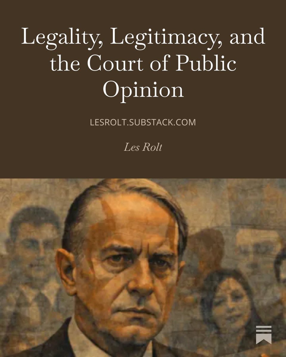 Watching the Mandelson debate unfold, and the way it’s being framed under Starmer’s leadership, it’s striking how often legality is treated as moral closure.

It isn’t.

lesrolt.substack.com/p/legality-leg…