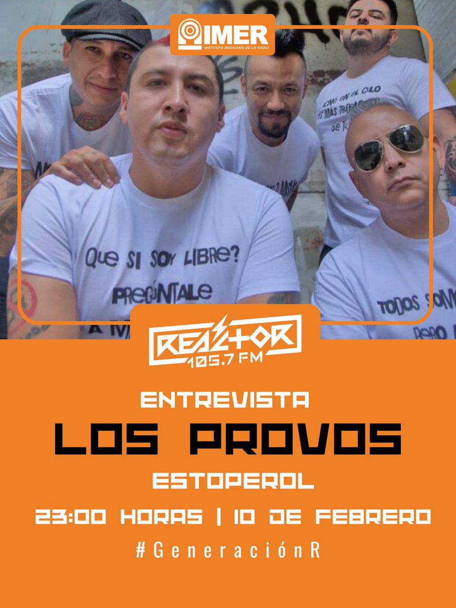 Hoy llegan #losprovos a la cabina de #reactor105

La cita es a las 23:00 horas con <a href="/IsmaelFiloso/">Isma</a>