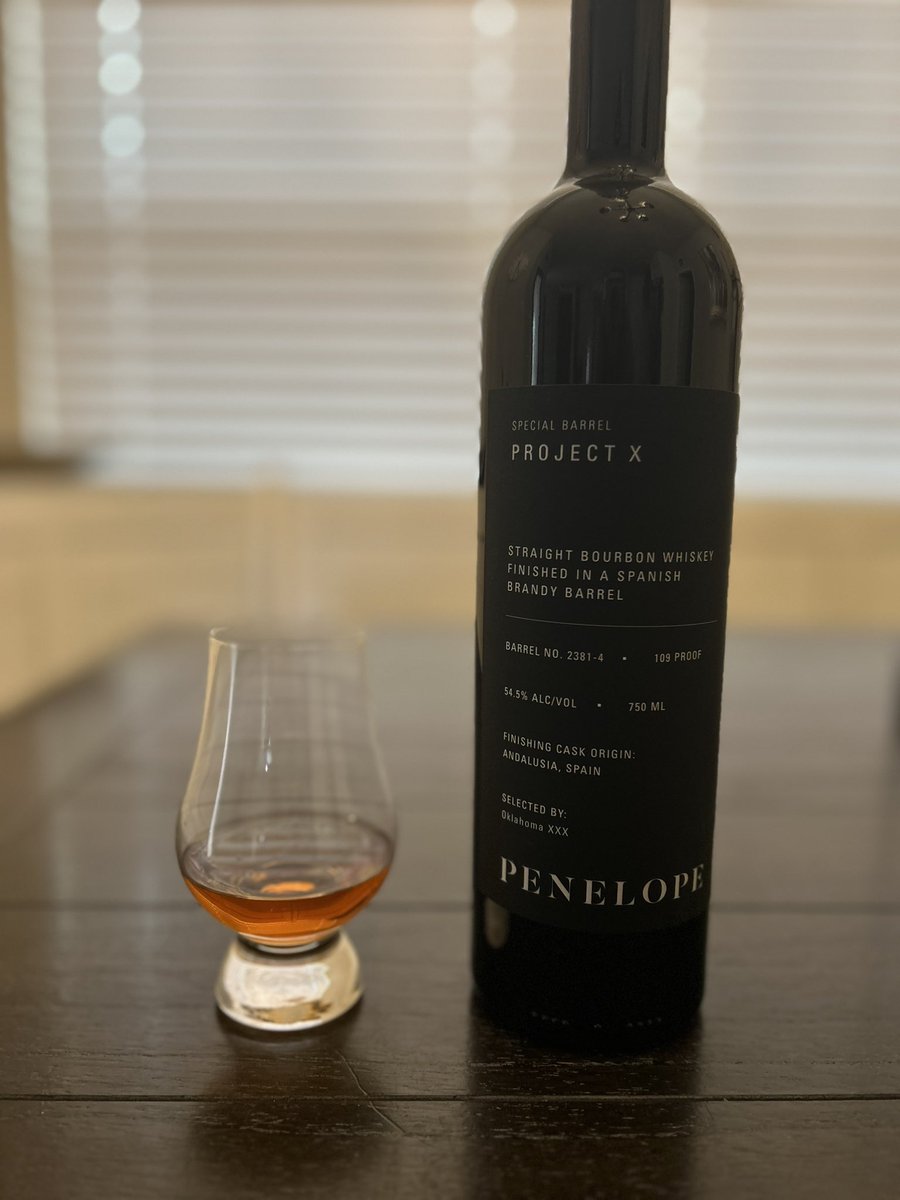 OKSTBourbonBro's tweet photo. Fresh crack of a bottle Iβve had for a minute but am just now getting to try. I love a lot of things that @PenelopeBourbon has put out over the last 12 months, see the comments for my review! Cheers! π₯π₯π₯ #penelopebourbon #bourbon #freshcrack https://t.co/i6tkxny21v