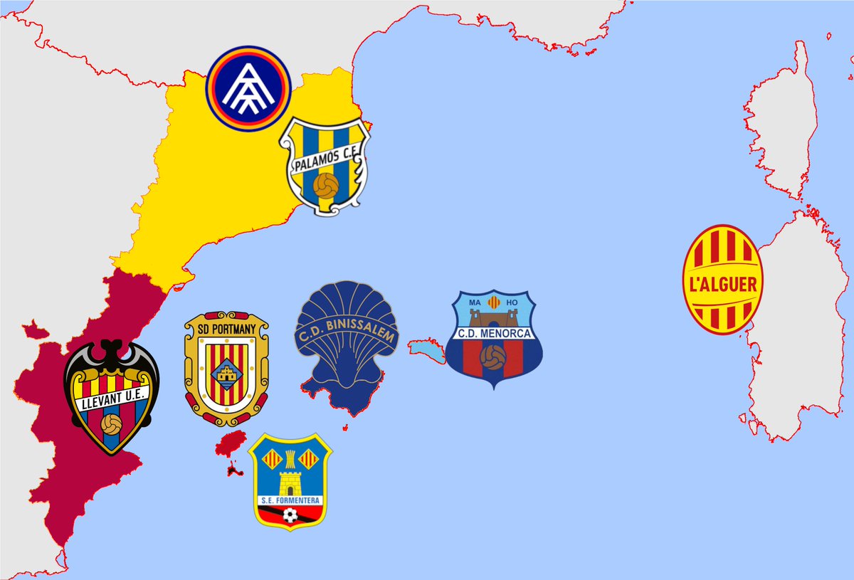 Aquests són els clubs degans en actiu de cada país català:

-Catalunya: Palamós (1898)
-País Valencià: Llevant (1909)
-Mallorca: Binissalem (1914)
-Menorca: Menorca (1918)
-Eivissa: Portmany (1923)
-Andorra: Andorra (1942)
-l'Alguer: l'Alguer (1945)
-Formentera: Formentera (1971)