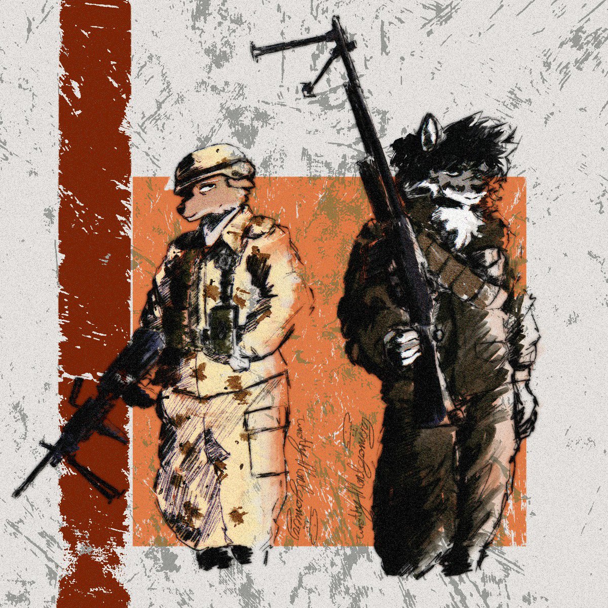 SirTimothyPE's tweet image. Two Badasses - A comm for my bud, Derk