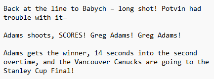 Jyrki21's tweet photo. It wasn't even the one on TV, and yet it's the one we all remember. #RIPJim #Canucks 😰 https://t.co/uAByWLK0ga