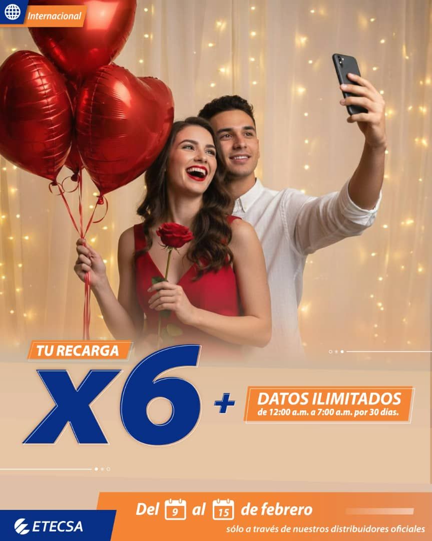 Anuncia <a href="/ETECSA_Cuba/">ETECSA</a> del 9 al 15 
#PromociónInternacional
#EtecsaConCuba