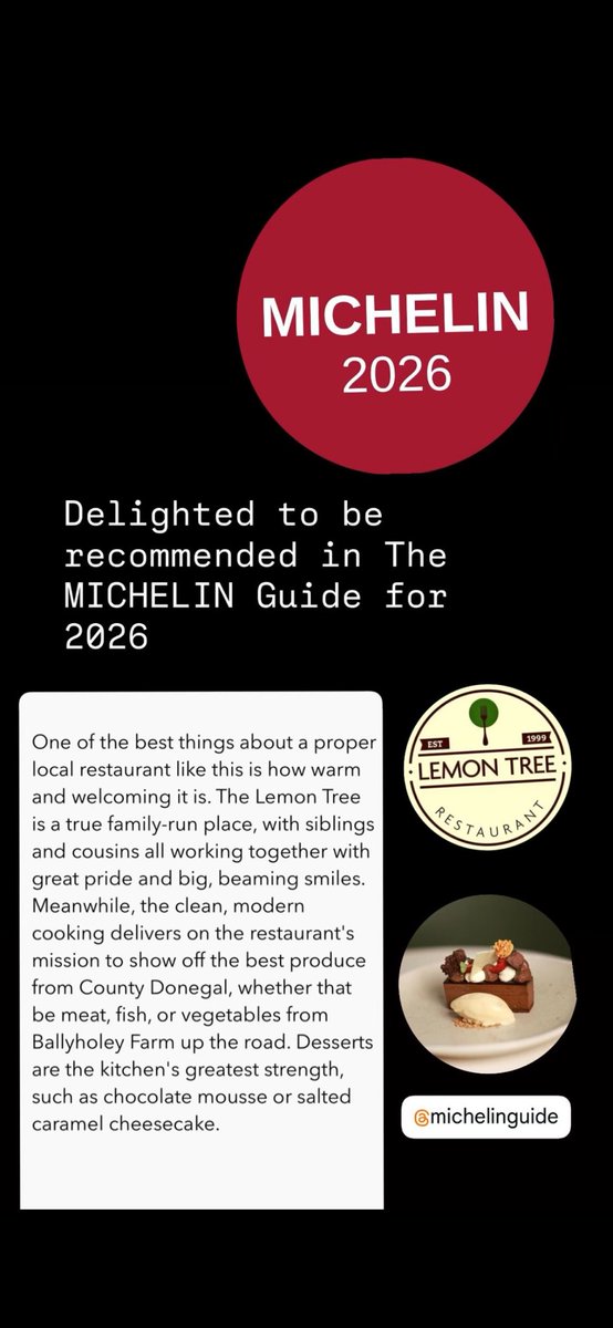 We are delighted to be recommended in <a href="/MichelinGuideUK/">The MICHELIN Guide</a> &amp; Ireland once again for 2026.
Something we are very proud of as we head into our 27th year of opening.
Thank you to our team, our customers, and everyone who continues to support us. Here’s to another year.