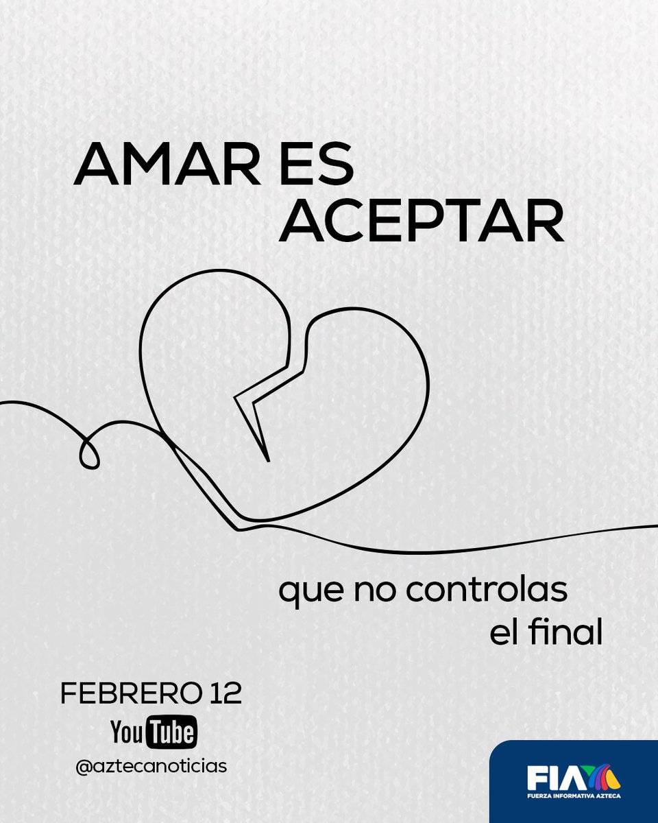 AztecaNoticias's tweet photo. "Amar es aceptar que no controlas el final." ✨
El amor puede ser sublime, inesperado, inexplicable… y cada voz tiene su propia definición.
Este 12 de febrero a las 19:00 hrs, descubre las historias y testimonios en el nuevo documental de #DocuFIA: #QuéEsElAmor ❤️
📺 Disponible en nuestro canal de YouTube.