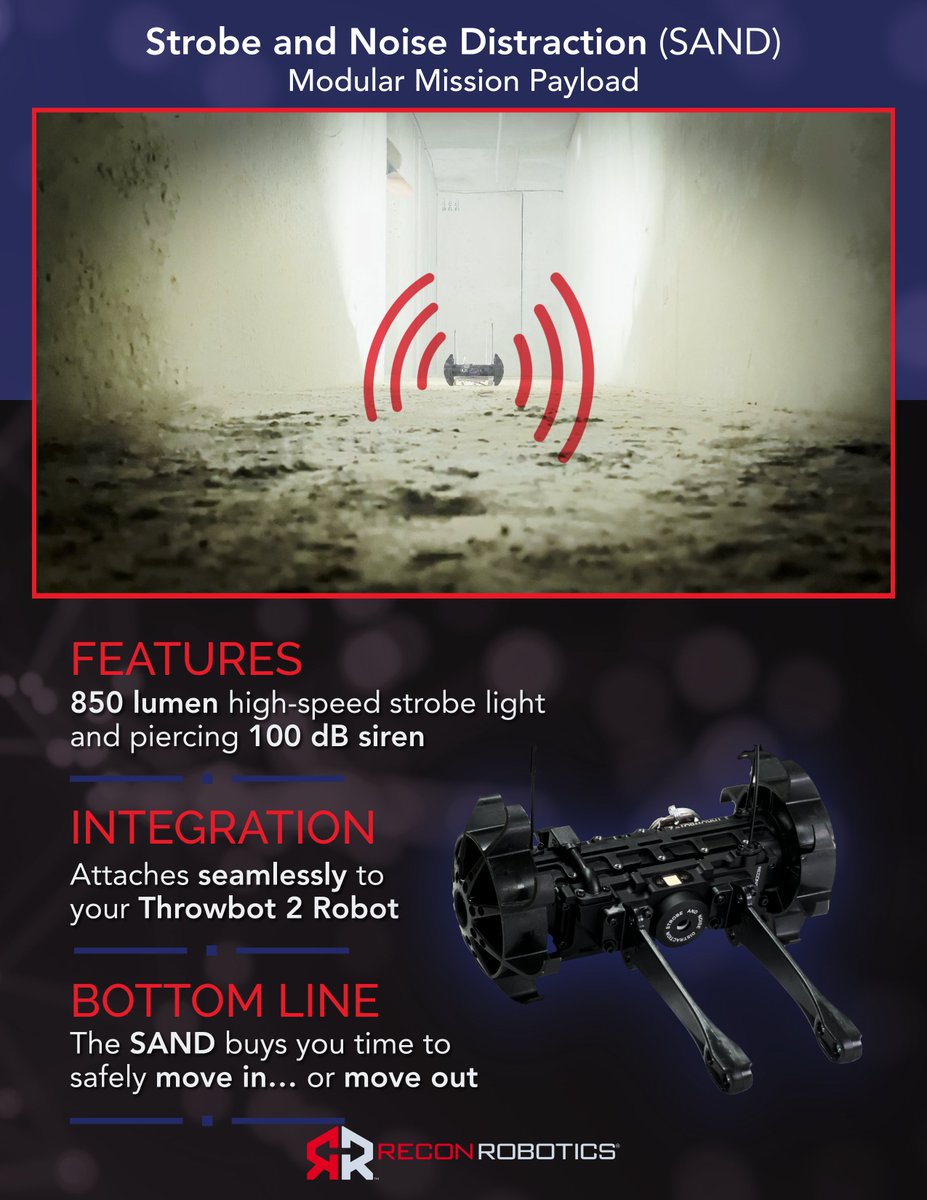 ReconRobotics's tweet photo. Distraction isn’t about chaos, it’s about control. SAND helps shift focus and buy critical seconds when lives are on the line. #Throwbot #KnowBeforeYouGo https://t.co/pqmzZHv9fW