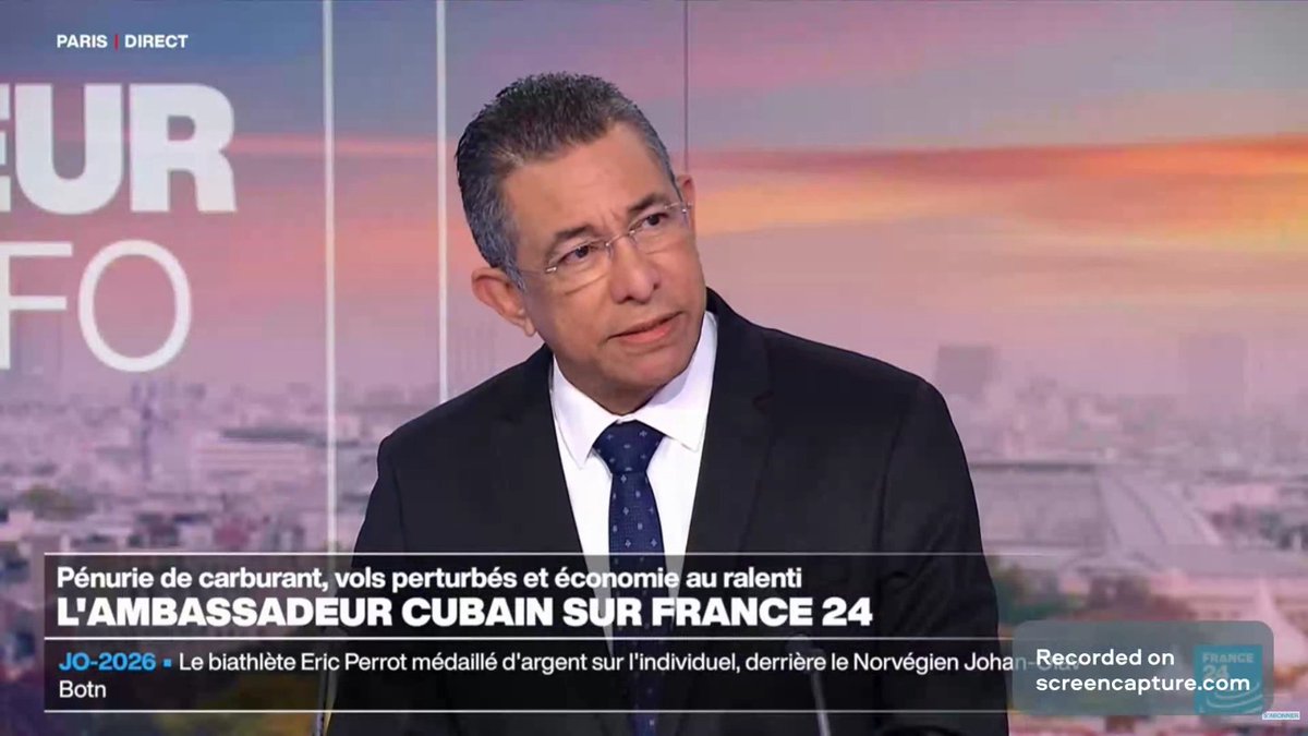 🔴🗣 <a href="/otto_vaillant/">OttoVaillant</a> sur @france24_fr

🔹️Il a condamné l'agressivité de #Trump et la décision de priver #Cuba🇨🇺 de pétrole sur la base de mensonges

🔹️Il a réitéré la volonté de dialogue et le droit des Cubains à exister sans pression

🔹️Il a remercié la solidarité française
