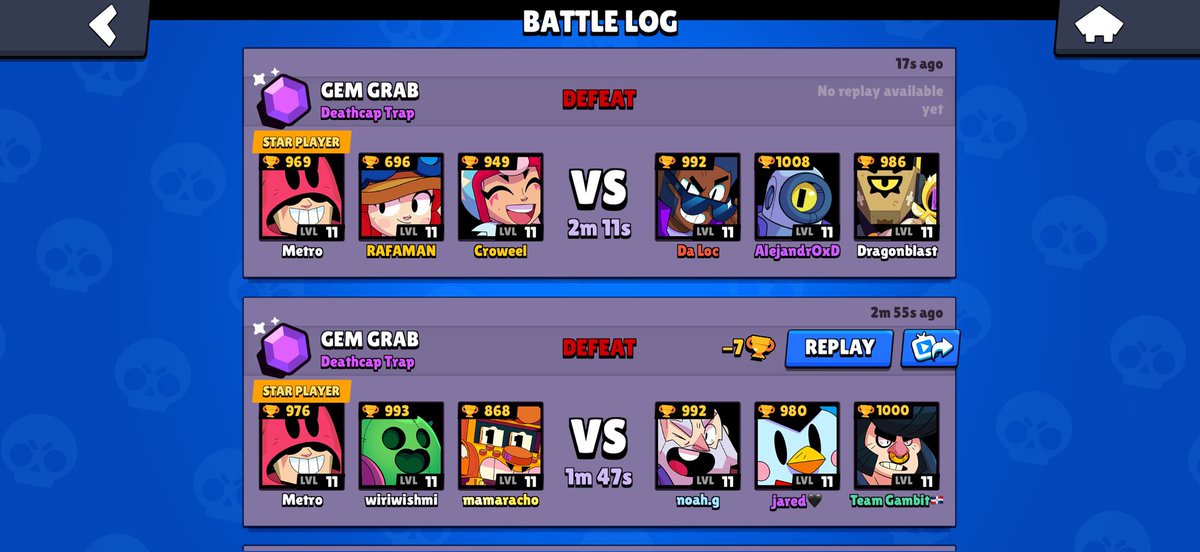 SeanFinnnnnn's tweet photo. @BrawlStars fix the matchmaking back to back games as star player on a losing team, game sucks. https://t.co/9LaAR1d1U6