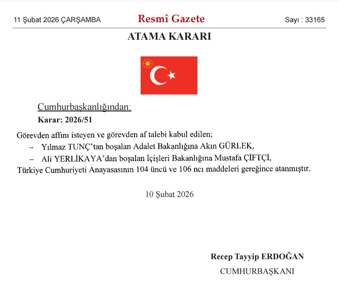 Cumhurbaşkanımız Sayın Recep Tayyip Erdoğan’ın tensipleriyle gerçekleştirilen atamalar kapsamında; İstanbul Cumhuriyet Başsavcısı Sayın Akın Gürlek Adalet Bakanlığına, hemşehrimiz Erzurum Valisi Sayın Mustafa Çiftçi İçişleri Bakanlığına atanmıştır.

Görev süresi boyunca