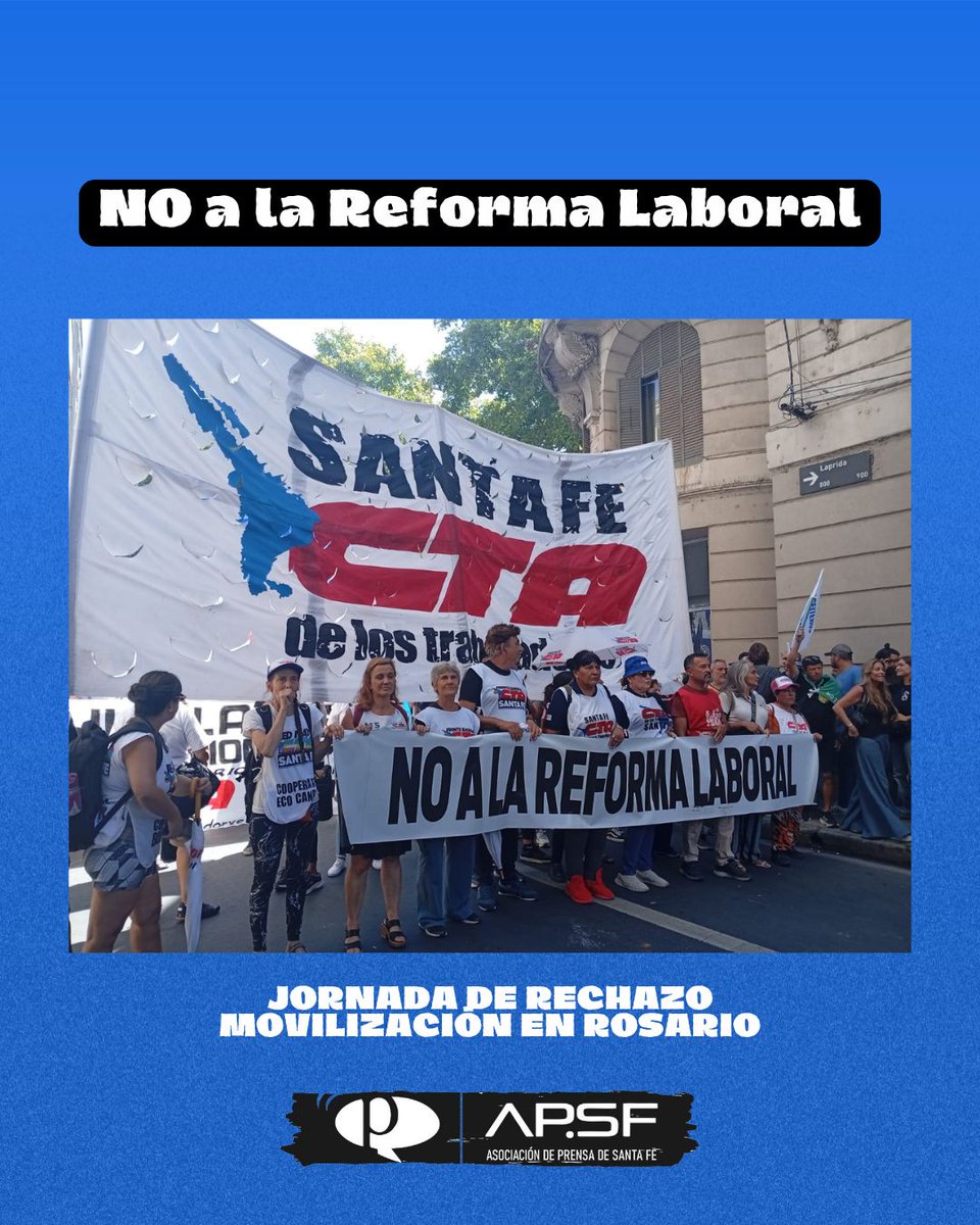 Participamos de la movilización que se realizó hoy en Rosario en contra del proyecto oficial de reforma laboral #NoALaReformaLaboral #DefendemosElEstatutoDelPeriodista
