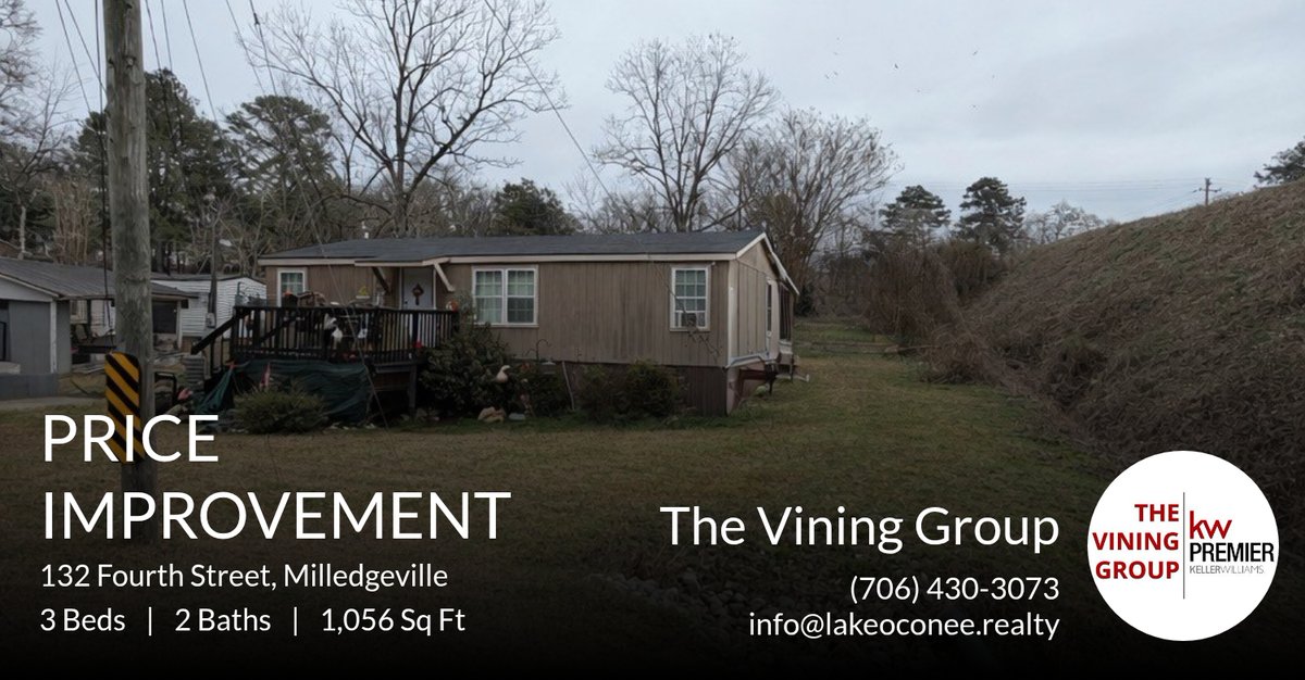 📍 Price Improvement 📍 This recently reduced home at 132 Fourth Street in Milledgeville won't last long, so, don't wait to set up a showing! Reach out here or at (706) 430-3073 for more information!

The Vining Group... homeforsale.at/132_FOURTH_STR…