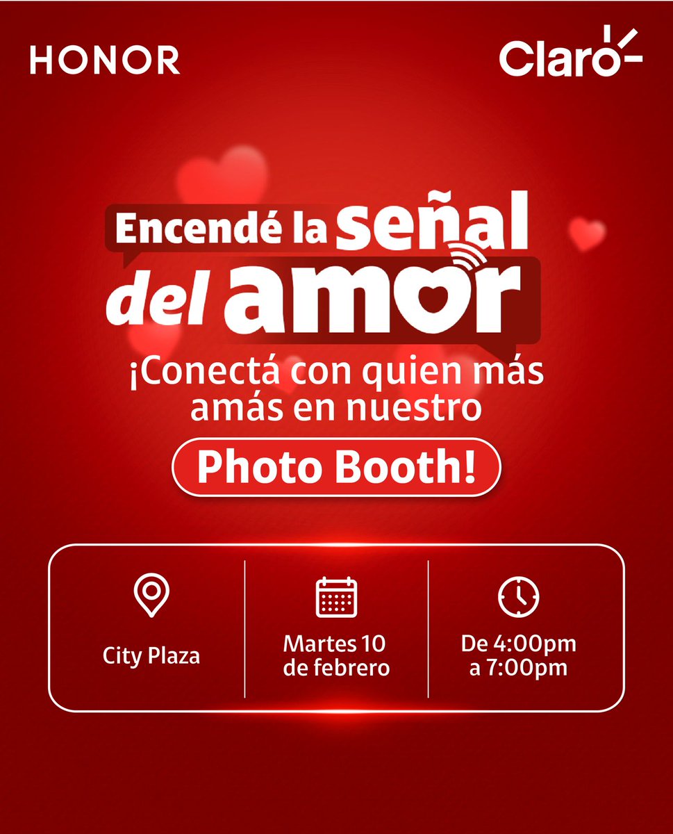 ¡Llevate un recuerdo especial este martes! 🔴🙌

Te esperamos en City Plaza con sorpresas exclusivas. ¡No te lo perdás!

📍 City Plaza. 🗓️ 10 de febrero | ⏰ 4:00 p. m. a 7:00 p. m.