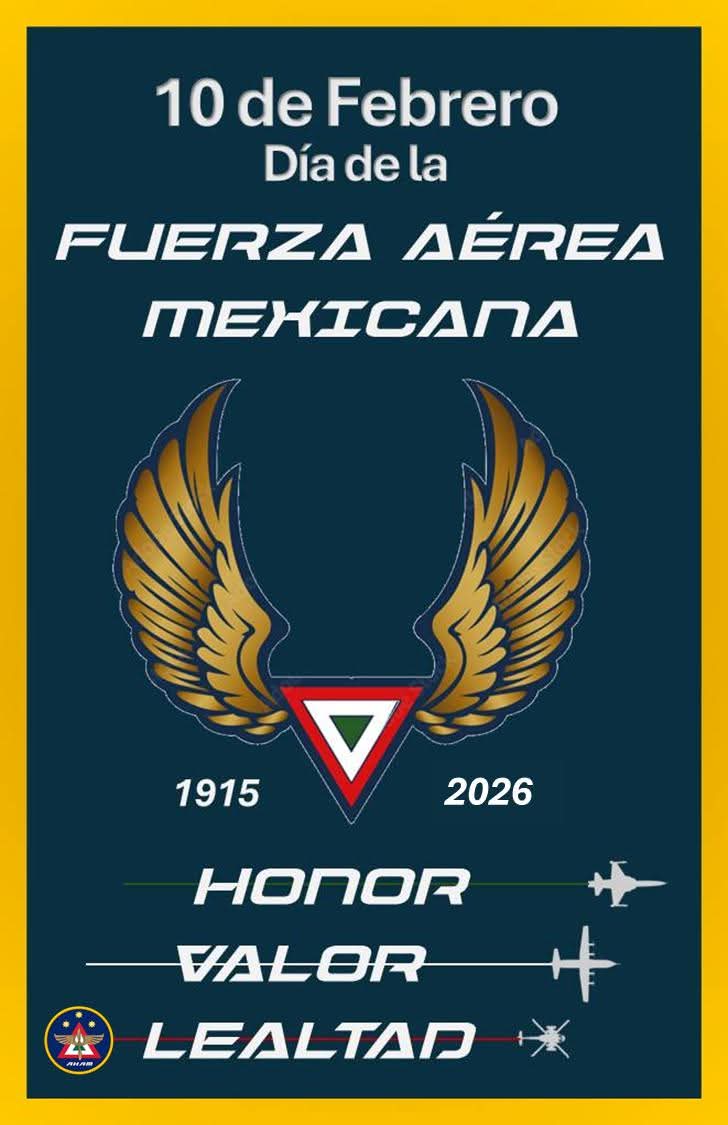 DÍA DE LA FUERZA AÉREA MEXICANA.
10 de Febrero.

El 10 de Febrero de 1992 se expidió el Decreto Presidencial del Lic. Carlos Salinas de Gortari, publicado en el Diario Oficial de la Federación, en el que se establece el día 10 de Febrero como “DÍA DE LA FUERZA AÉREA MEXICANA”, a