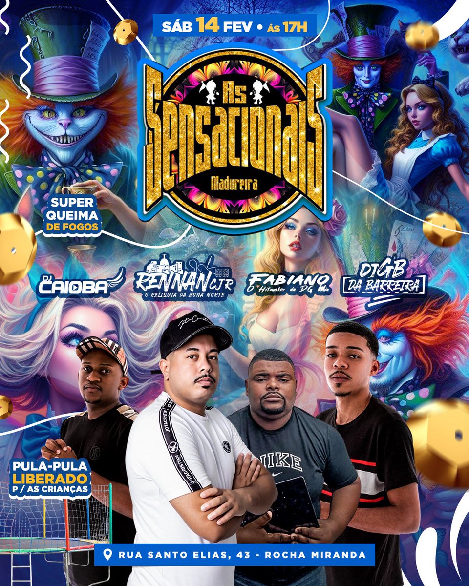 Sensaciona1's tweet photo. 🔥 É SÁBADO AGORA! 🔥

⏰ A partir das 17h
🎆 Queima de fogos
🎧 DJs quebrando tudo
🤸‍♂️ Pula-pula pra criançada
👀 E MUITA surpresa rolando!

Cheguem cedo pra não perder nada… essa você não pode ficar de fora! 🥵🥳 https://t.co/eeNeGLDv1t