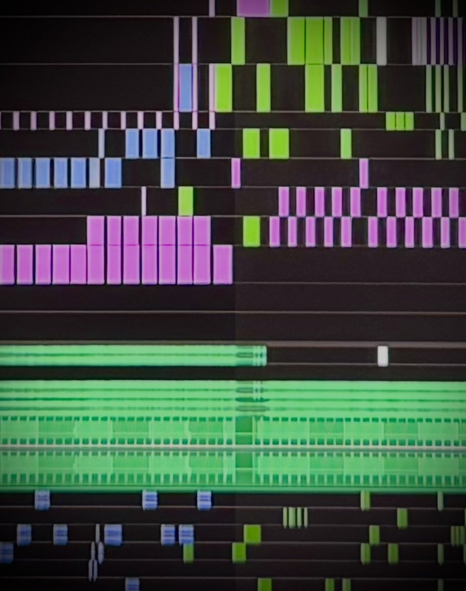 HIDEO_KOJIMA_EN's tweet photo. I barely had time to sit in front of the editing machine today, again. This music track that I’m working on has a rhythm that’s hard to grasp, and it’s difficult to cut to the sound, so I tried adding a metronome. https://t.co/L5g4F3i45c