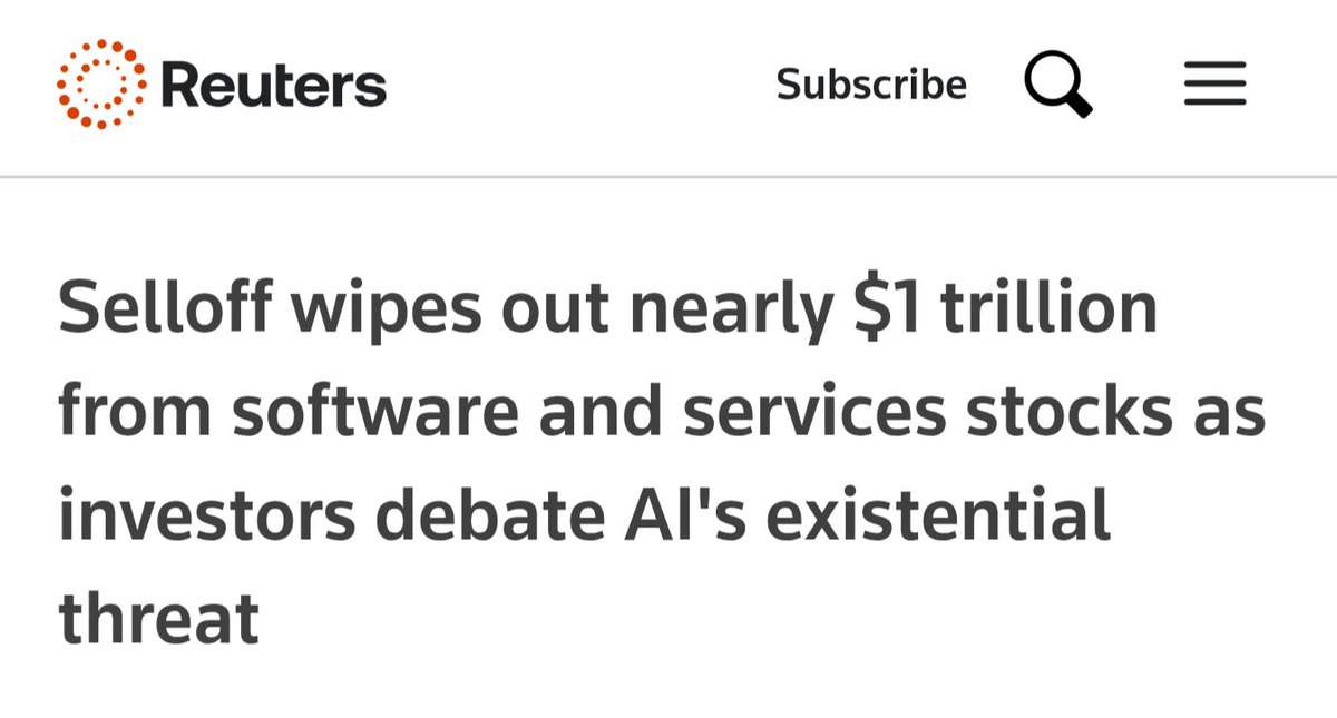 More than trillion dollars were wiped out from the SAAS market

These companies have millions of users yet they are going down, FAST

And here you are surprised that new utility launches can't gain traction?

It's not just crypto - it's a global problem that's everyone facing rn