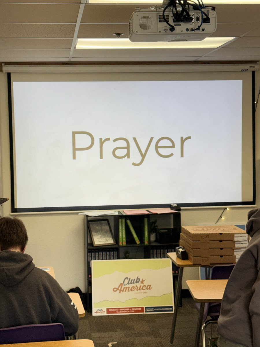 Caprianam's tweet photo. “Prayer at the flagpole” continues across Arizona, as @TPUSA Club America students at NW Christian School choose a different path in the midst of ICE walkouts, praying over law enforcement and our nation. 🇺🇸 

Love seeing our chapters lead with positivity and make a real impact! https://t.co/2TWm5Ob83T