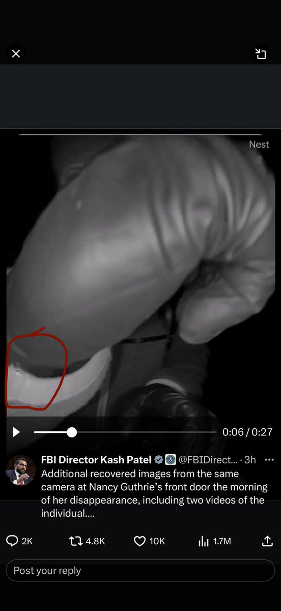 sam_gullens's tweet photo. @FBIDirectorKash I don’t know if this will be of any help but he definitely had a watch on his right wrist, I suspect it is an Apple Watch or some kind of smart watch  based on what I can see of the buttons https://t.co/D5MuYFg0G6