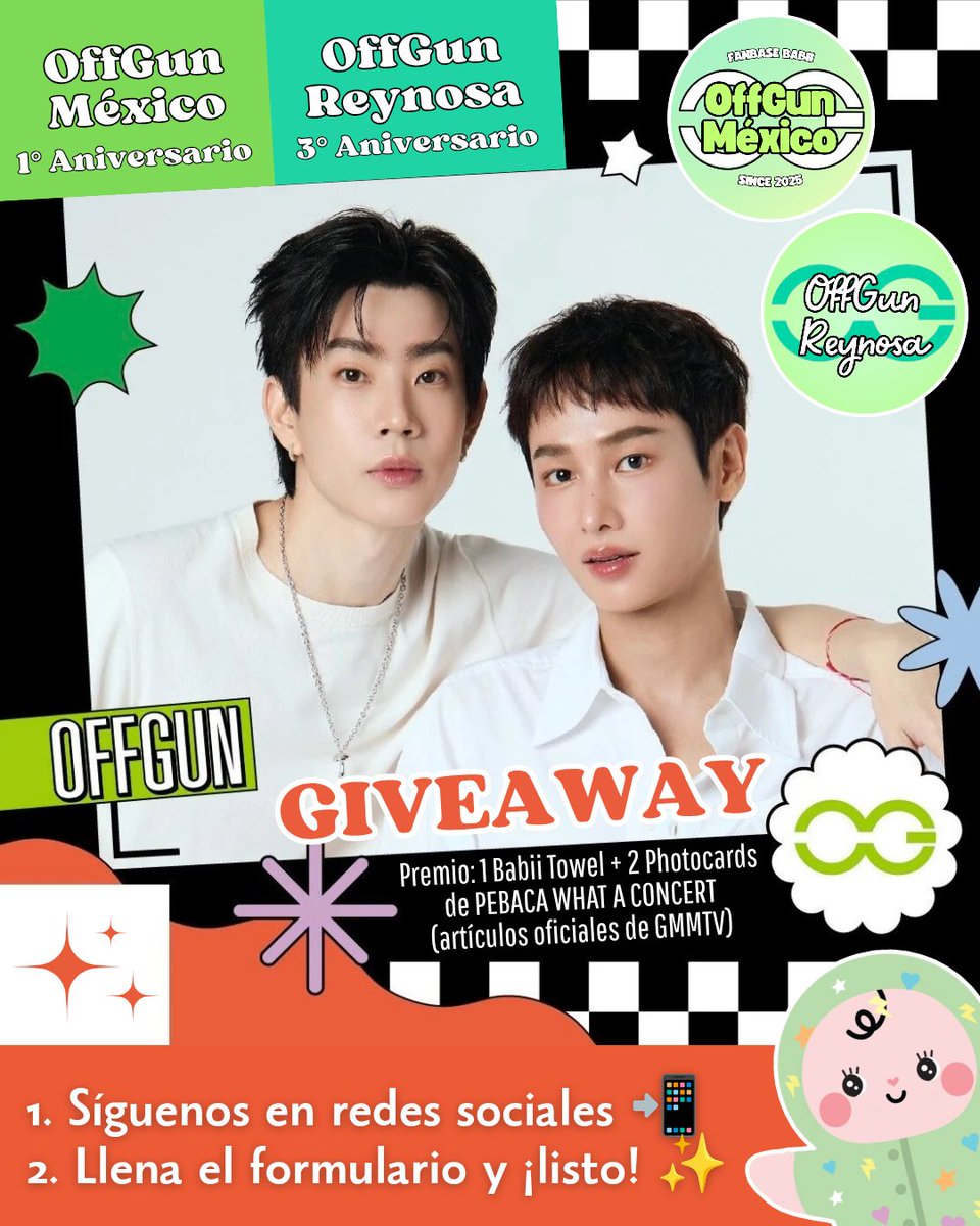 mxoffgun25's tweet photo. OffGun México 1° Aniversario & OffGun Reynosa 3° Aniversario | GIVEAWAY 🎖🎁
OffGun México fue fundada el 01/Ene/2025 & OffGun Reynosa el 26/Feb/2023, por lo que este año queremos celebrarlo con un Giveaway de Aniversario 🇲🇽💖
#ออฟกัน #OffGun #Babii
#OffGunReynosa
#OffGunMexico https://t.co/3jzuYfFn64